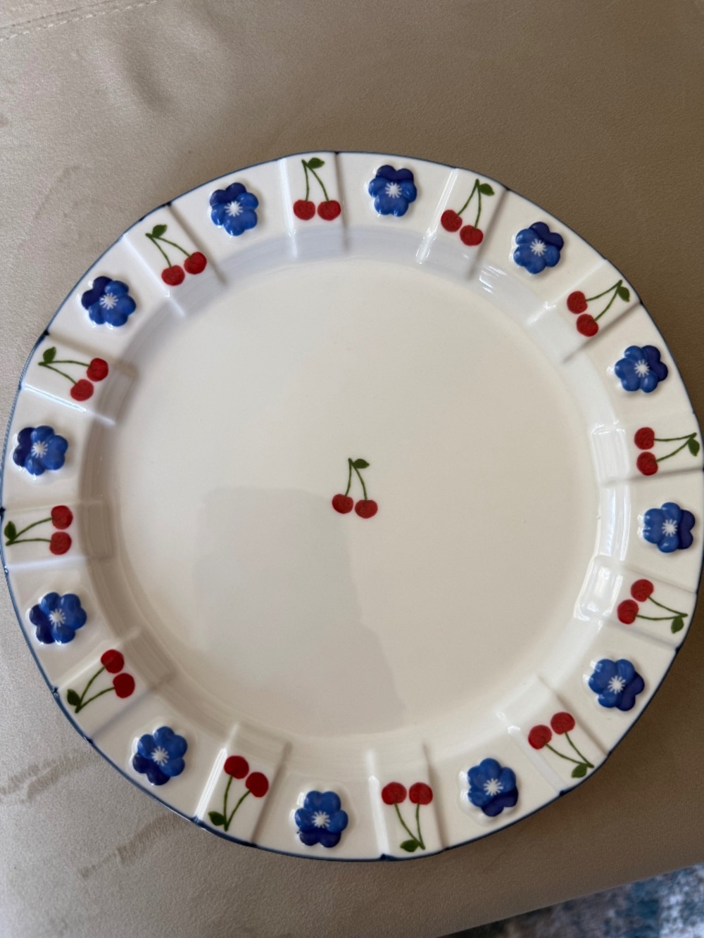 Anthro cherries dessert plates